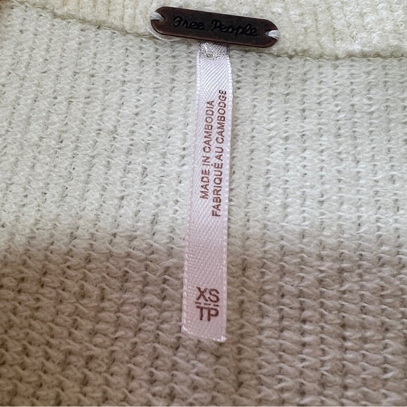 Free People XS Oversized Cream Ottoman Tunic Relaxed Ivory Soft Dressy Sweater - Picture 5 of 14